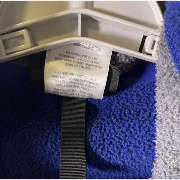 Patagonia Synchilla Vest Men's Large Blue Fleece Full‎ Zip Outdoors Hiking Gorp - Picture 9 of 9